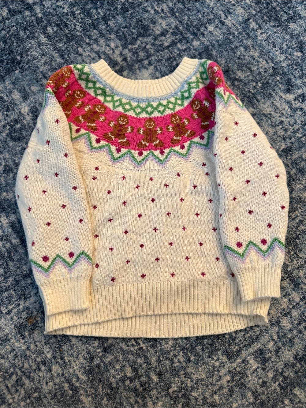 Cream Holiday Gingerbread Fair Isle Sweater